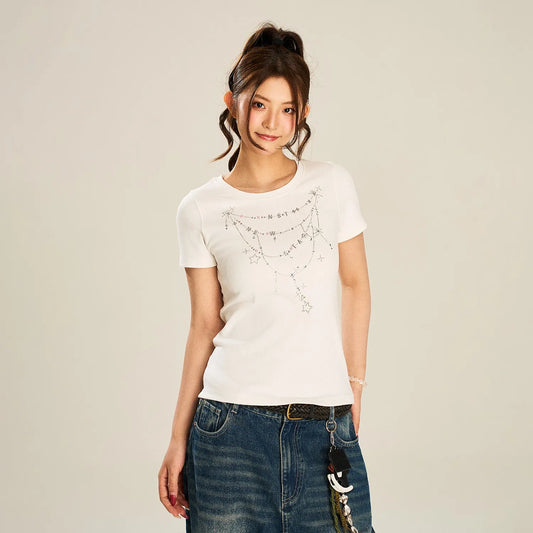 White Star Necklace Loose Top