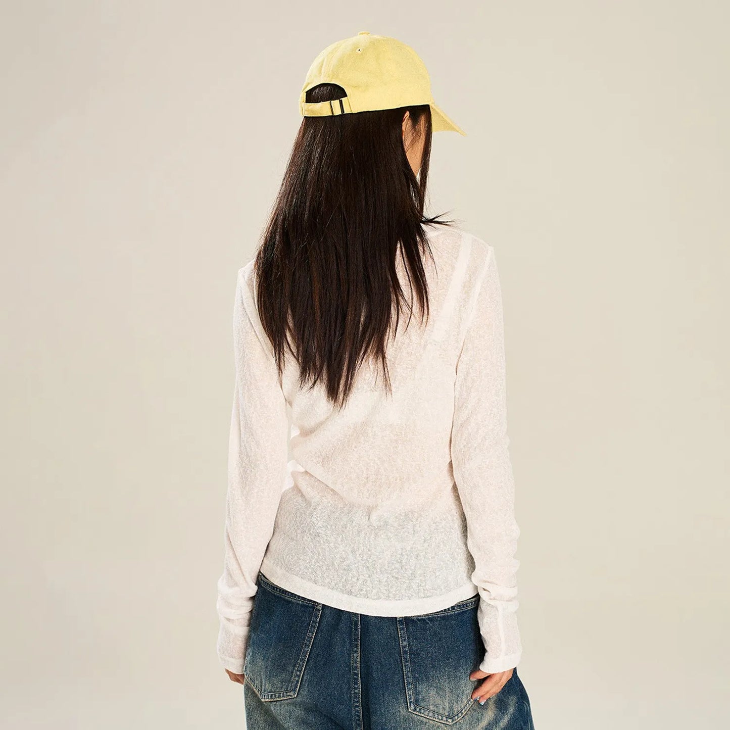 White Hand-Painted Floral V-Neck Top